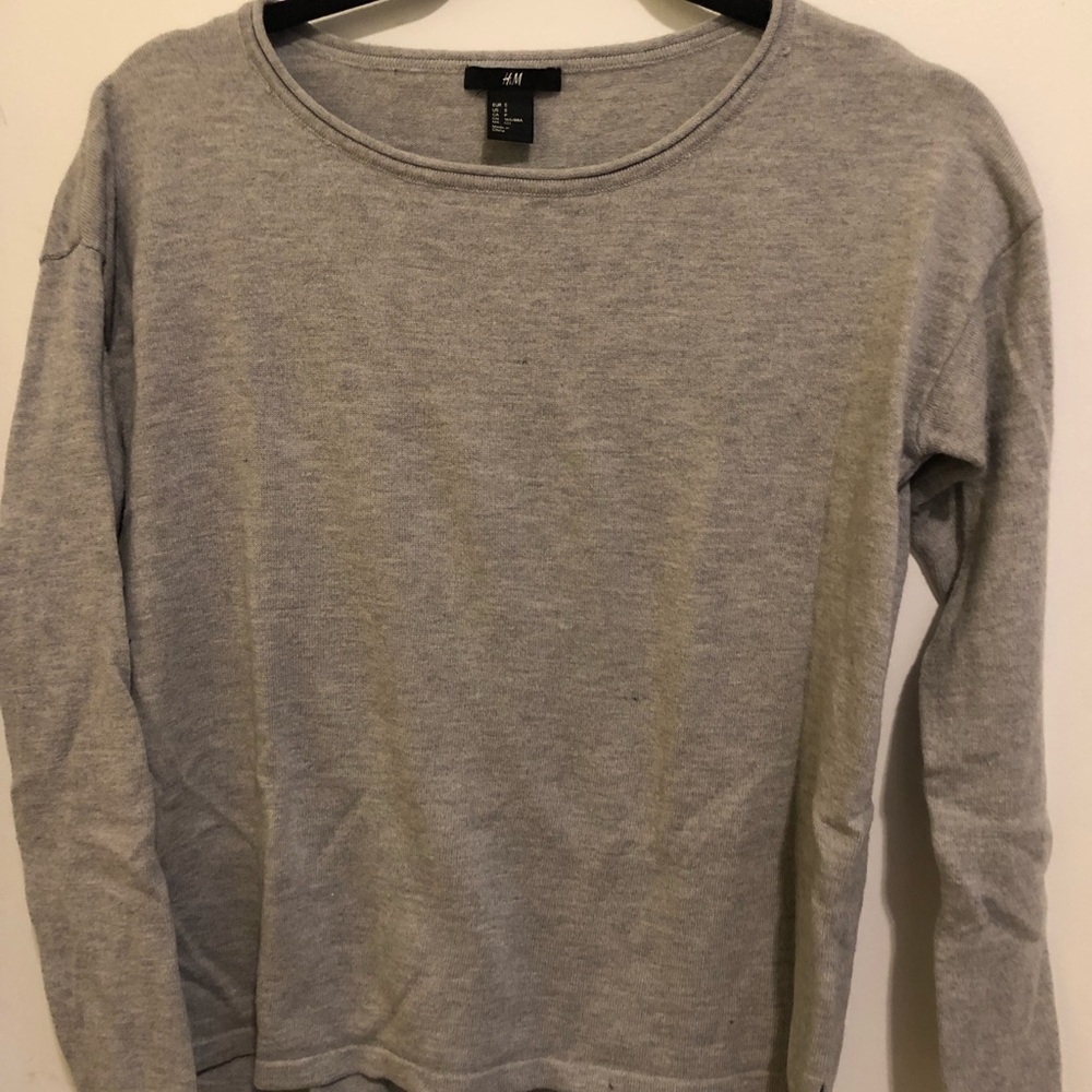 H&M Basic long sleeve gray top